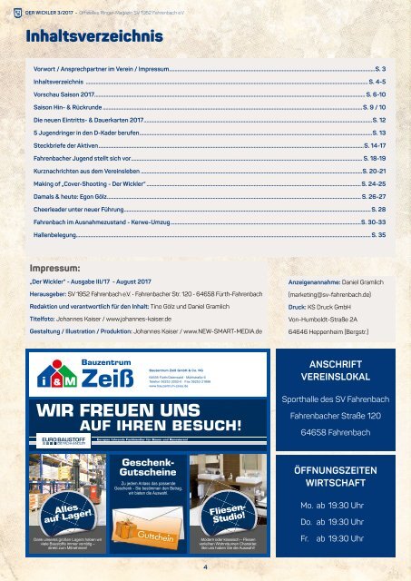 Vereinsmagazin - Der Wickler 3. Ausgabe 2017