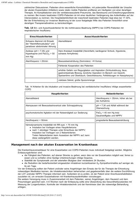 AWMF online - Leitlinie: Chronisch Obstruktive Bronchitis und ...