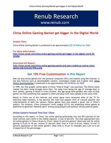 China Online Gaming Market get bigger in the Digital World