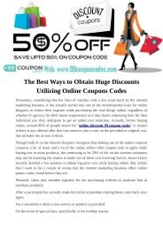 The best ways to Obtain Huge Discounts Utilizing Online Coupons Codes