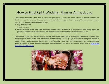 How to Find Right Wedding Planner Ahmedabad