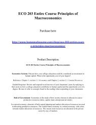 ECO 203 Entire Course Principles of Macroeconomics