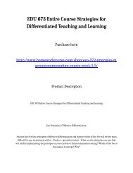 EDU 673 Entire Course Strategies for Differentiated Teaching and Learning