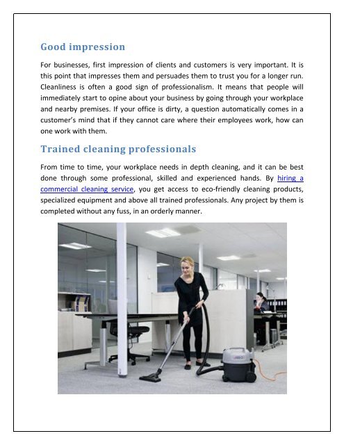 Benefits of Commercial Cleaning Services