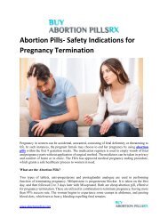 Abortion Pills Safety Indications for Pregnancy Termination