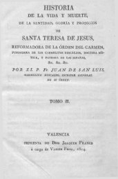 Santidad, Gloria y Prodigios de Santa Teresa de Jesus Tomo II