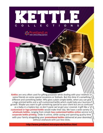 Buy Promotional or Corporate Logo Printed Kettles Online in India - PrintLand.in