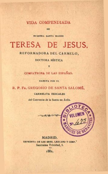 Vida Compendiada de Santa Teresa de Jesus