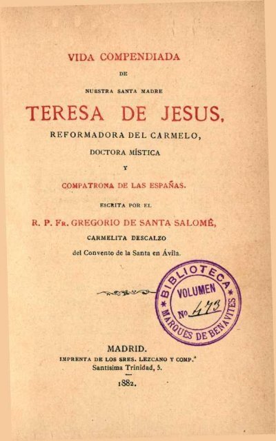 Teresada: Inspirado en la vida y la obra de Teresa de Jesús