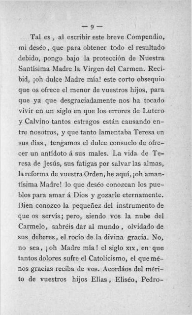 Vida Compendiada de Santa Teresa de Jesus