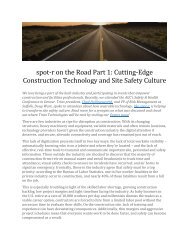 spot-r on the Road Part 1: Cutting-Edge Construction Technology and Site Safety Culture