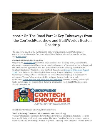 spot-r On The Road Part 2: Key Takeaways from the ConTechRoadshow and BuiltWorlds Boston Roadtrip