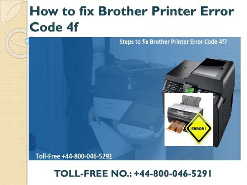 44-800-046-5291 How to fix Brother Printer Error Code 4f