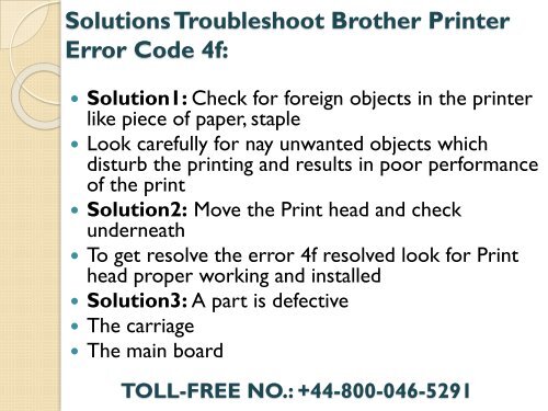 44-800-046-5291 How to fix Brother Printer Error Code 4f