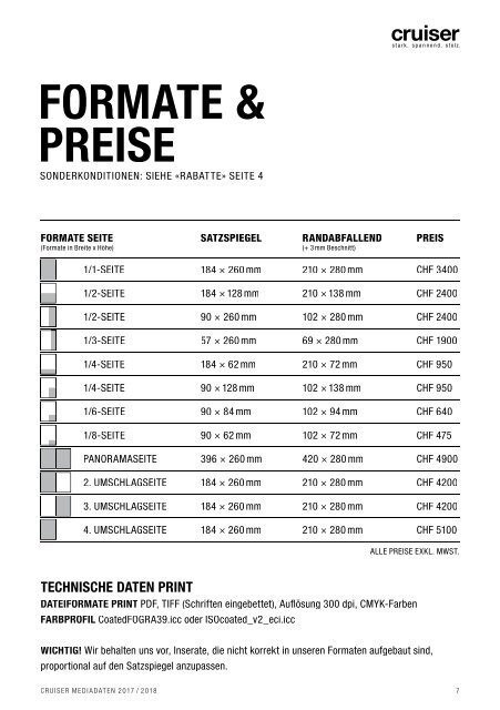 Cruiser Mediendaten 2018 und 2018