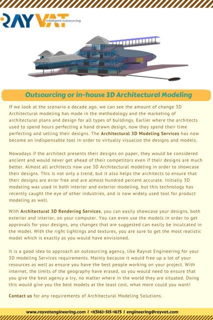 Outsourcing or in-house 3D Architectural Modeling