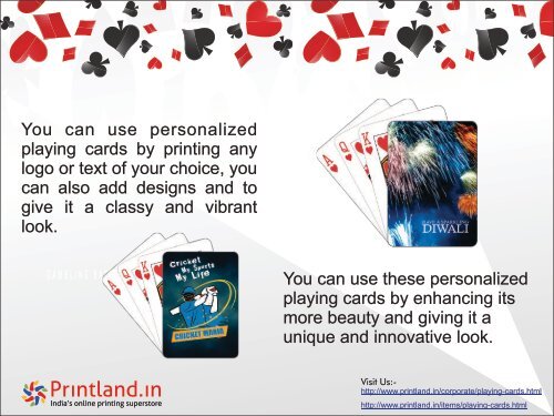 Buy Personalized and Customized Playing Cards Games Online in India - PrintLand.in