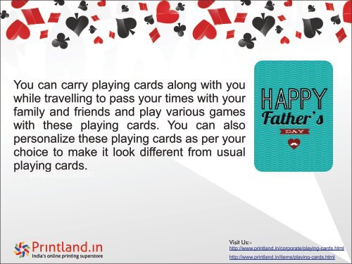 Buy Personalized and Customized Playing Cards Games Online in India - PrintLand.in