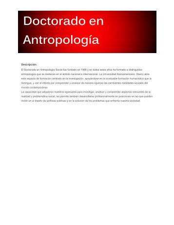 D. EN ANTROPOLOG+ìA SOCIAL