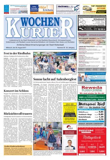 Wochen-Kurier 35/2017 - Lokalzeitung für Weiterstadt und Büttelborn