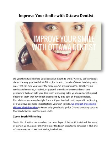 Improve Your Smile with Ottawa Dentist