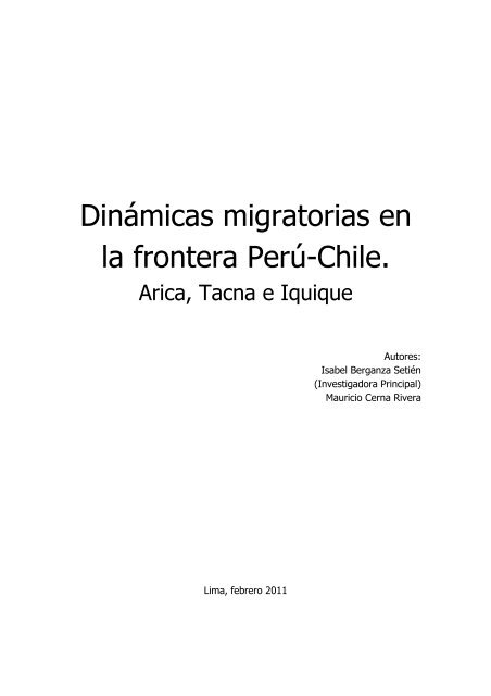 Dinamicas fronterizas Peru Chile