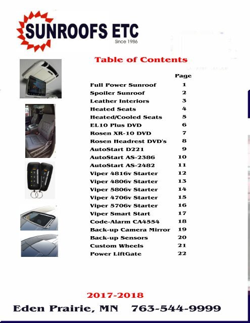 2017-2018 Sunroof Etc Catalog