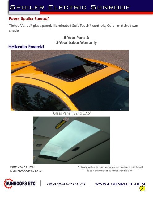 2017-2018 Sunroof Etc Catalog