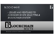Blockchain Selection - Issues and Feature by BlockChain Mate