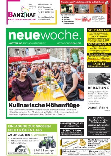30.08.2017 Neue Woche