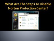 What Are The Steps To Disable Norton Protection Center