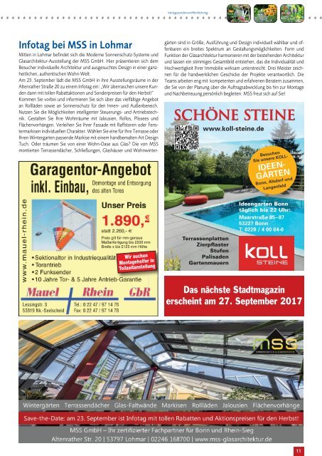 Stadtmagazin Sankt Augustin  August 2017