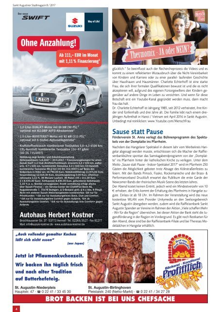 Stadtmagazin Sankt Augustin  August 2017