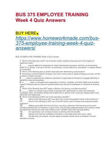 bus 375 week 4 assignment traditional Posts about bus 375 wk 1-5 entire course employee training written by leonardodavinci535 bus 375 week 4 assignment traditional training methods paper. bus 375 week 4 assignment traditional Posts about bus 375 wk 1-5 entire course employee training written by leonardodavinci535 bus 375 week 4 assignment traditional training methods paper.