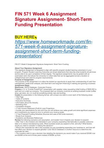 fin 571 week 6 assignment signature assignment term fin 571 week 6 assignment signature assignment term