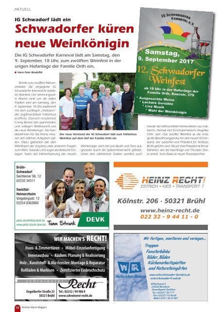 Brühler Markt Magazin August 2017