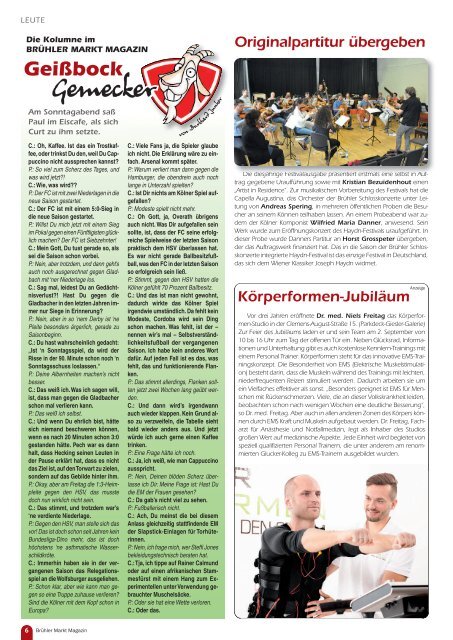 Brühler Markt Magazin August 2017
