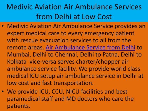 Medivic Aviation Air Ambulance Services from Guwahati to Delhi at Low Price