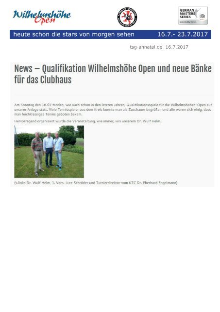 Dokumentation Wilhelmshöhe Open 2017