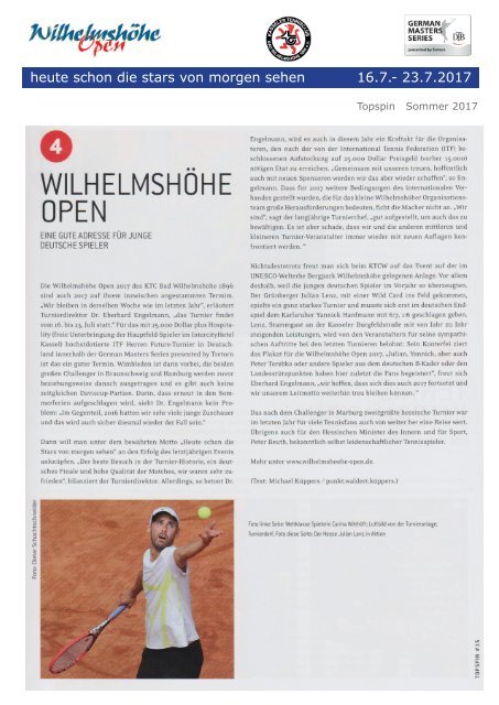 Dokumentation Wilhelmshöhe Open 2017