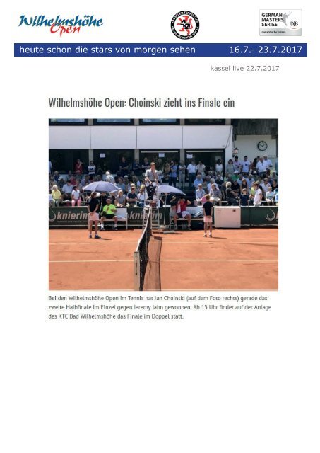 Dokumentation Wilhelmshöhe Open 2017