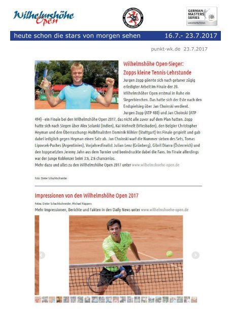 Dokumentation Wilhelmshöhe Open 2017