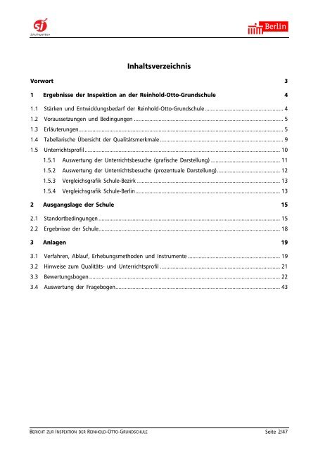 Bericht zur Schulinspektion 2009 - Reinhold-Otto-Grundschule