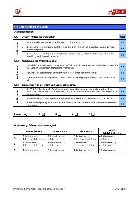 Bericht zur Schulinspektion 2009 - Reinhold-Otto-Grundschule