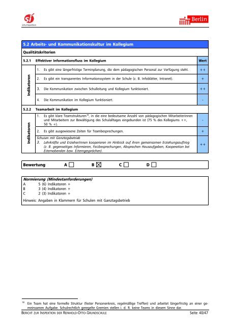 Bericht zur Schulinspektion 2009 - Reinhold-Otto-Grundschule