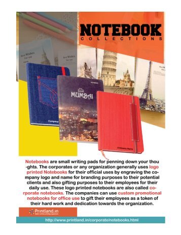 PrintLand.in - Buy Promotional and Corporate Logo Printed Notebooks Online in India