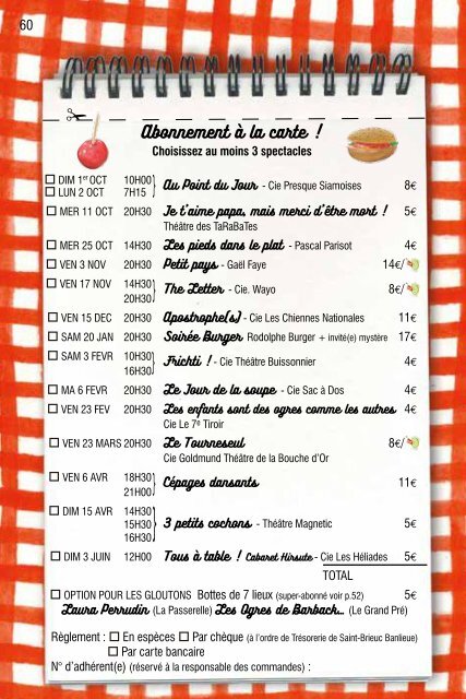 Programme - Chez Robert - saison 2017-2018