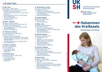 Hebammen des Kreißsaals - UKSH Universitätsklinikum Schleswig ...