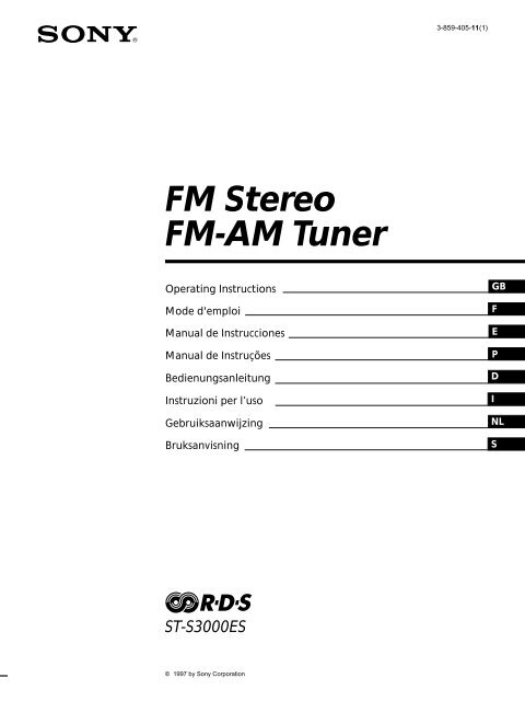 Sony ST-S3000ES - ST-S3000ES Istruzioni per l'uso