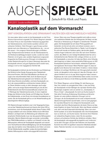 Kanaloplastik auf dem Vormarsch! - Klinik für Augenheilkunde ...